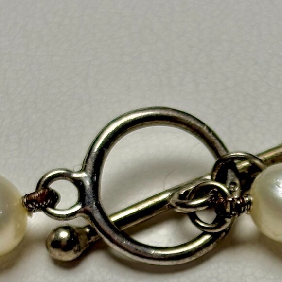 REAL PEARL STERLING SILVER CLASP BRACELET. - Picture 3 of 3